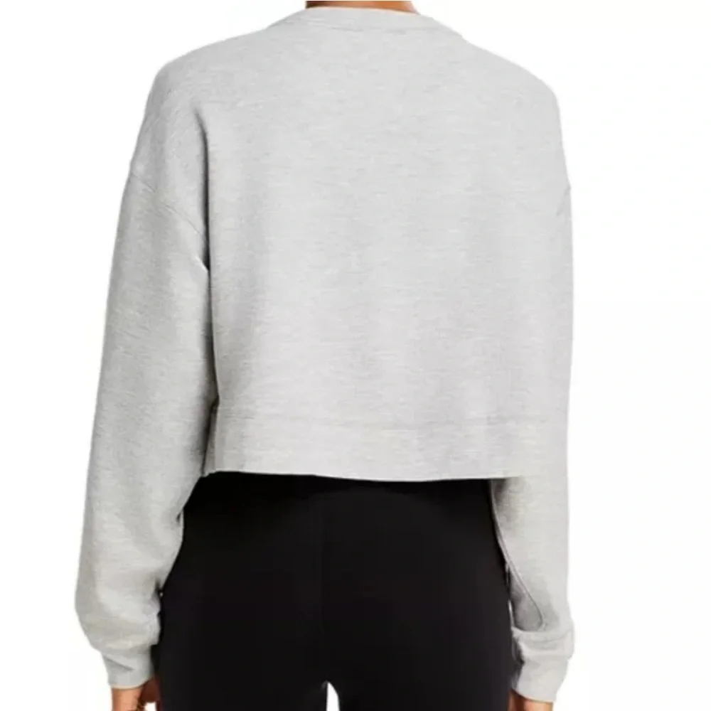 Alo Yoga AloLux SoHo Oversized Crop Henley Long Sleeve in Birch White, size M/L - Picture 15 of 15